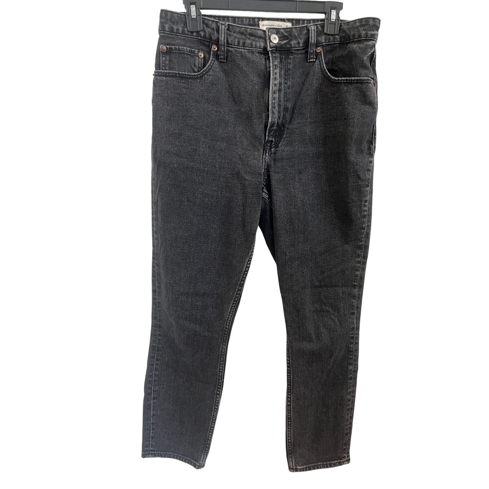 Abercrombie & Fitch Curve Love Skinny High Rise Jeans Washed Black Size 30 10